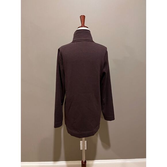 Denim & Co Jacket women’s size XS brown button down long sleeve soft warm cozy - Picture 4 of 8